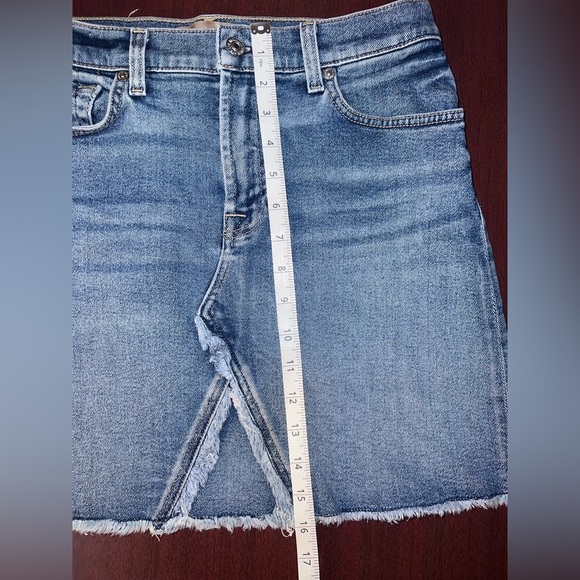 7 For All Mankind Blue Denim Mini Skirt - Picture 3 of 4